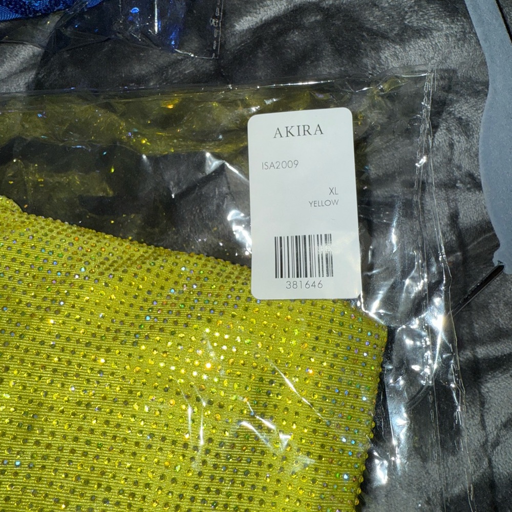 Akira Yellow Rhinestone Bodycon Minidress